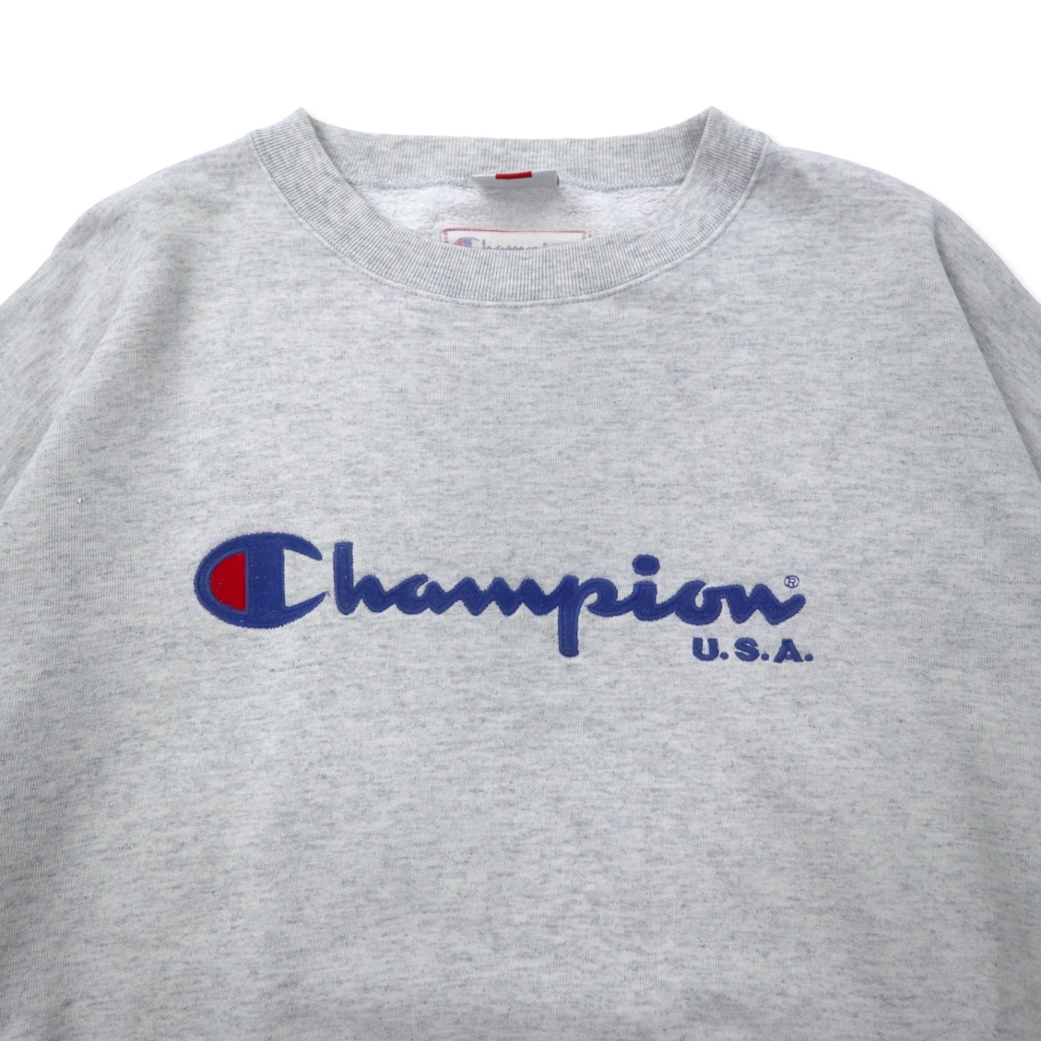 Champion Made in Italy anni '80 Logo script ricamato Felpa XL Grigio Cotone