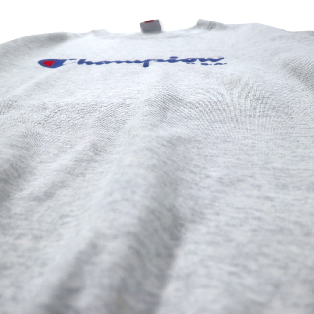 Champion Made in Italy anni '80 Logo script ricamato Felpa XL Grigio Cotone