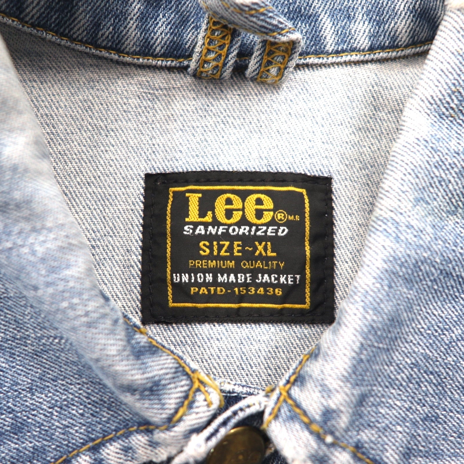 Giacca di jeans Lee anni '80, UNION MADE, taglia XL, colore blu, in cotone, modello 153436