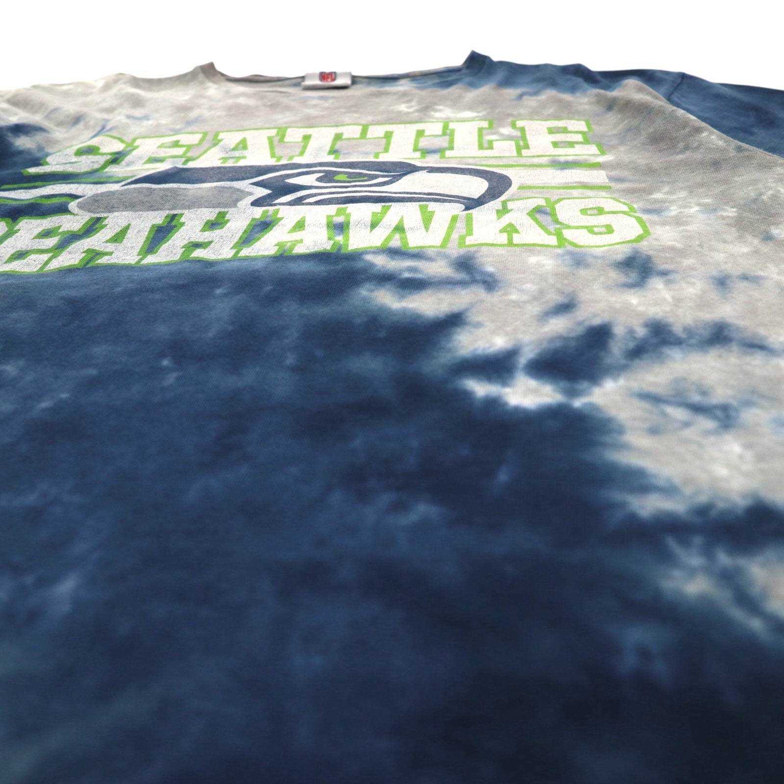 T-SHIRT NFL TEAM APPAREL TIE DYE L GRIGIO BLU NAVY SEATTLE SEAHAWKS