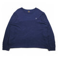 POLO RALPH LAUREN T-shirt a maniche lunghe XXL blu navy in cotone con piccolo pony ricamato