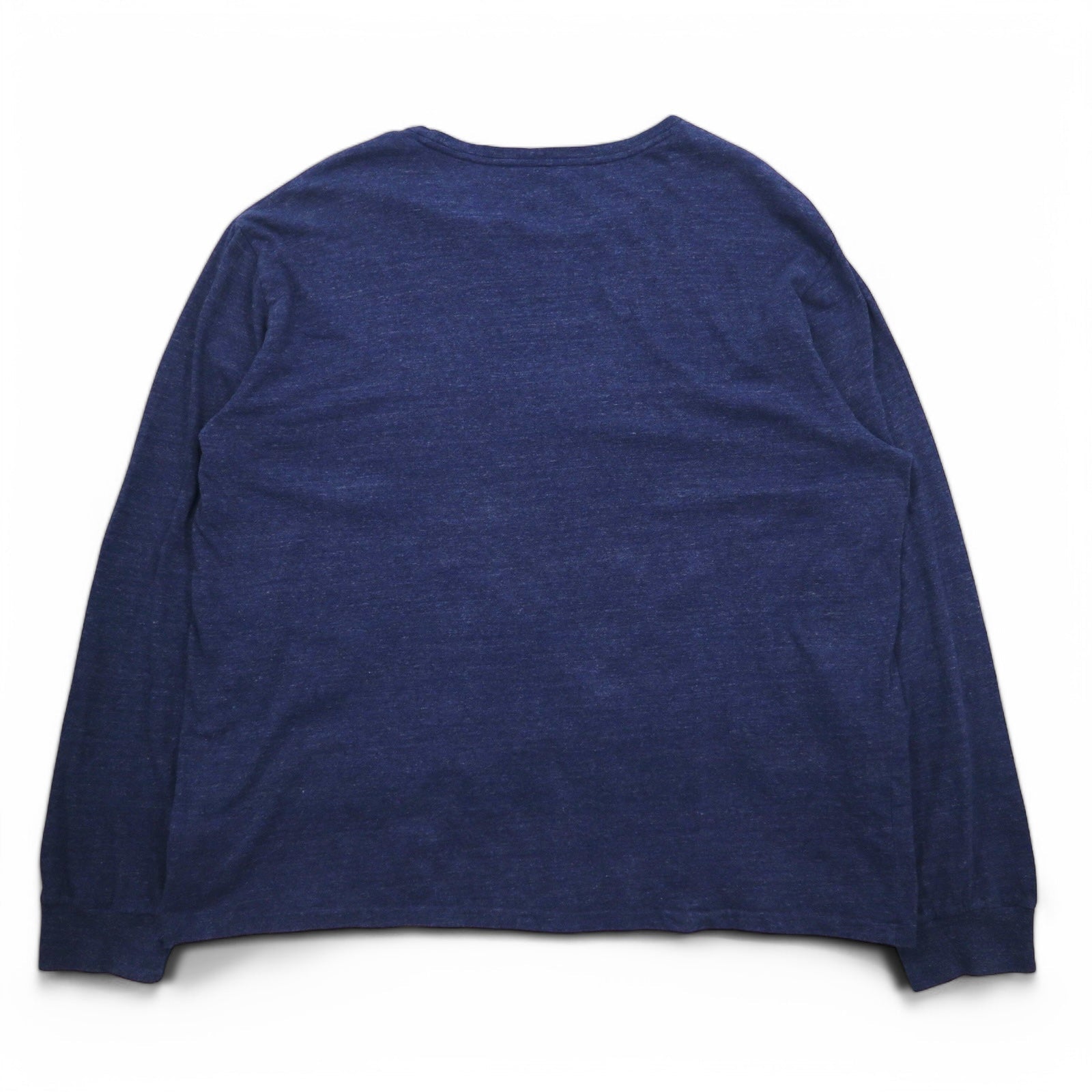 POLO RALPH LAUREN T-shirt a maniche lunghe XXL blu navy in cotone con piccolo pony ricamato