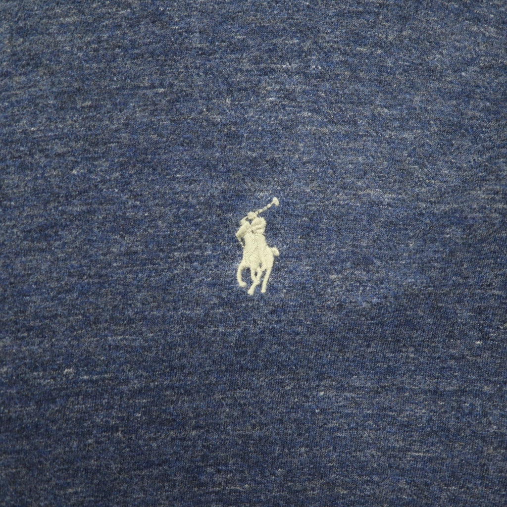 POLO RALPH LAUREN T-shirt a maniche lunghe XXL blu navy in cotone con piccolo pony ricamato