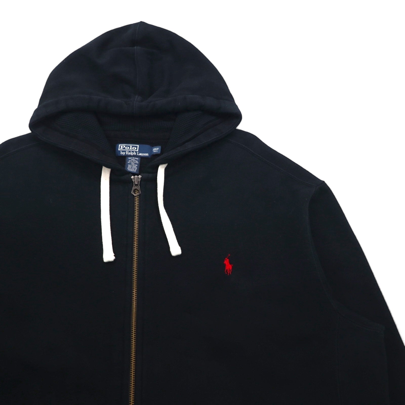 Polo Ralph Lauren 90年代 リバースウィーブ ジップパーカー 2XL ブラック スモールポニー刺繡