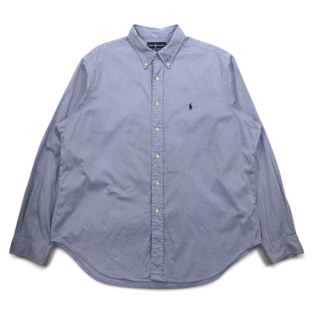 Ralph Lauren Anni '90 Camicia Button-Down XL Blu CLASSIC FIT Ricamo Pony Piccolo