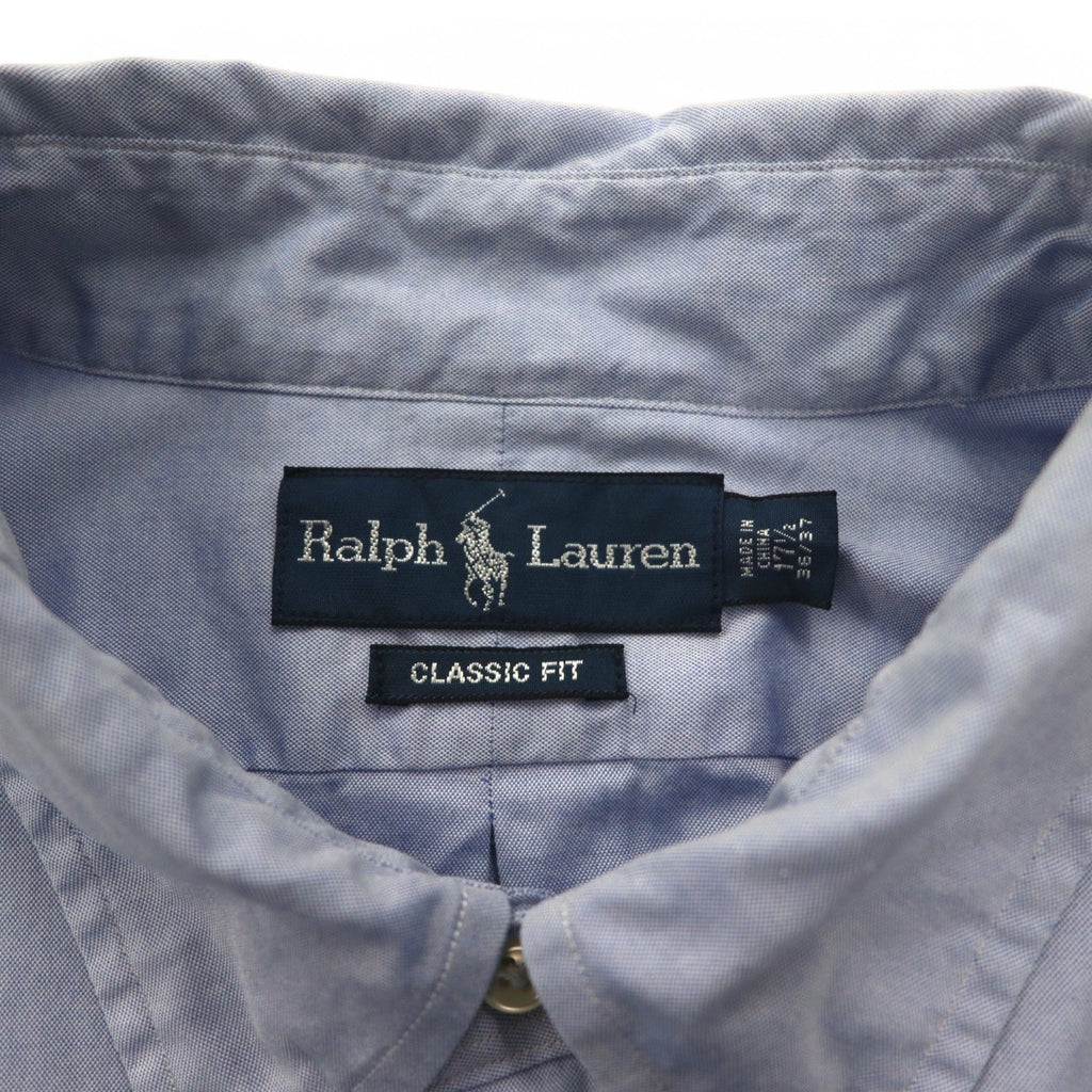 Ralph Lauren Anni '90 Camicia Button-Down XL Blu CLASSIC FIT Ricamo Pony Piccolo