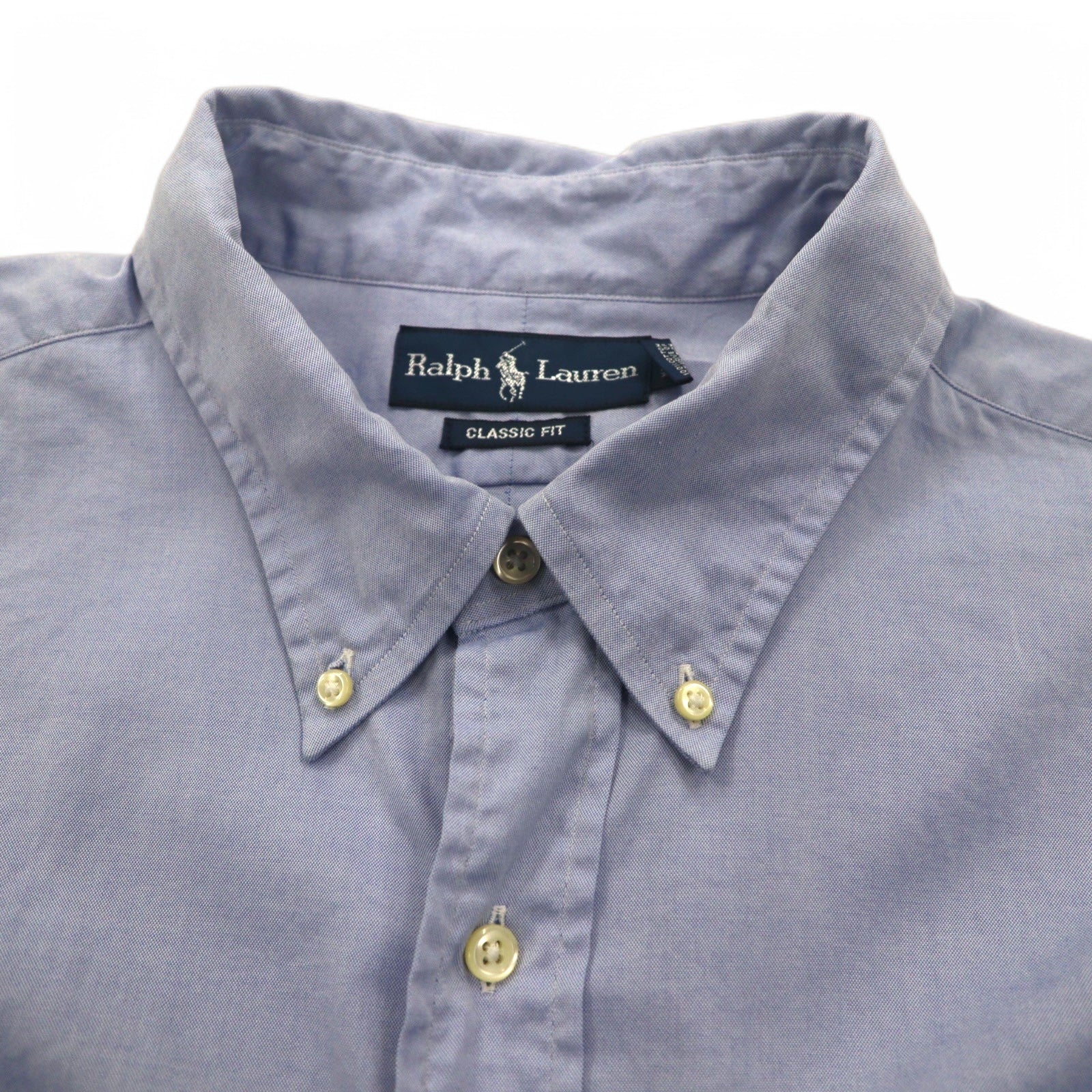 Ralph Lauren Anni '90 Camicia Button-Down XL Blu CLASSIC FIT Ricamo Pony Piccolo