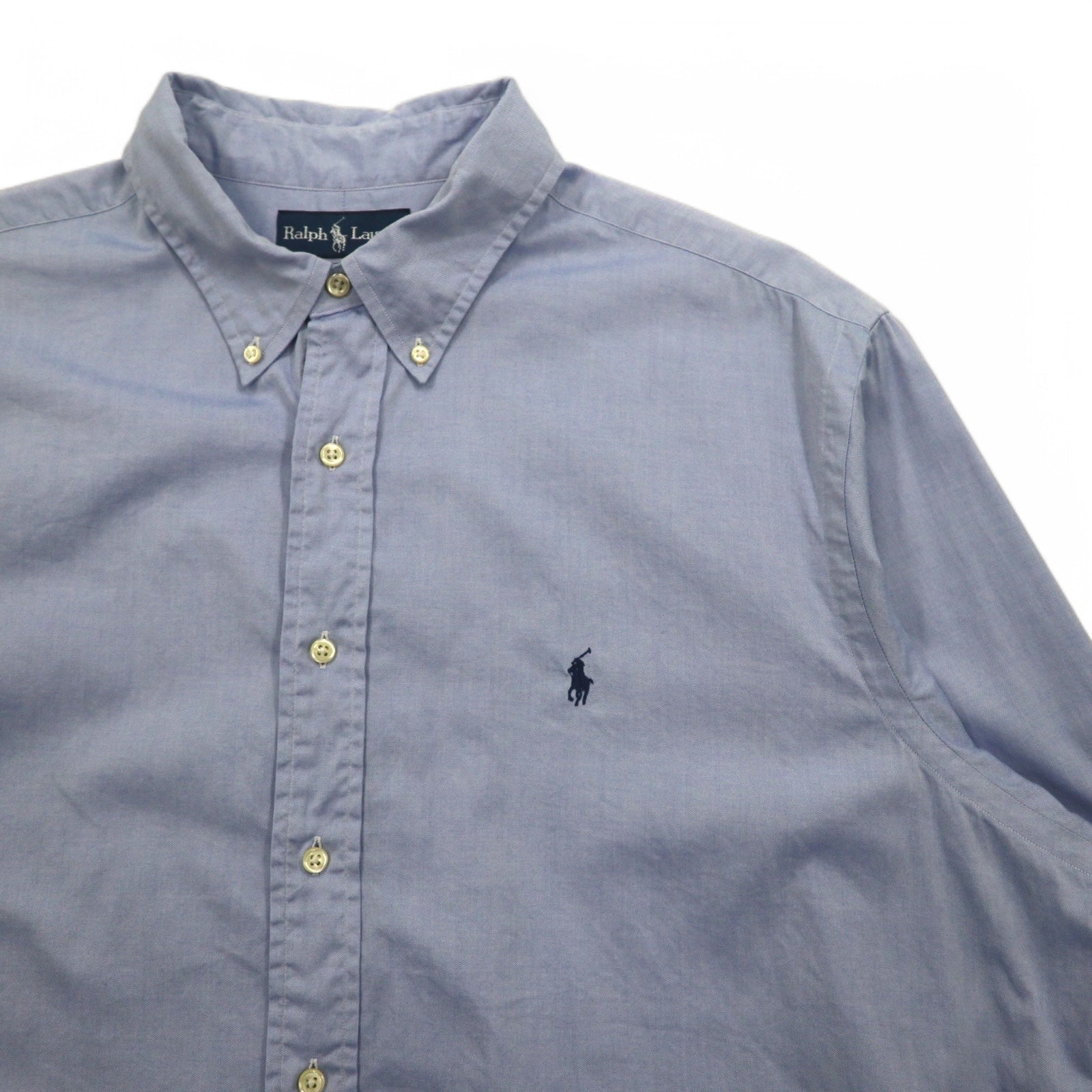 Ralph Lauren Anni '90 Camicia Button-Down XL Blu CLASSIC FIT Ricamo Pony Piccolo