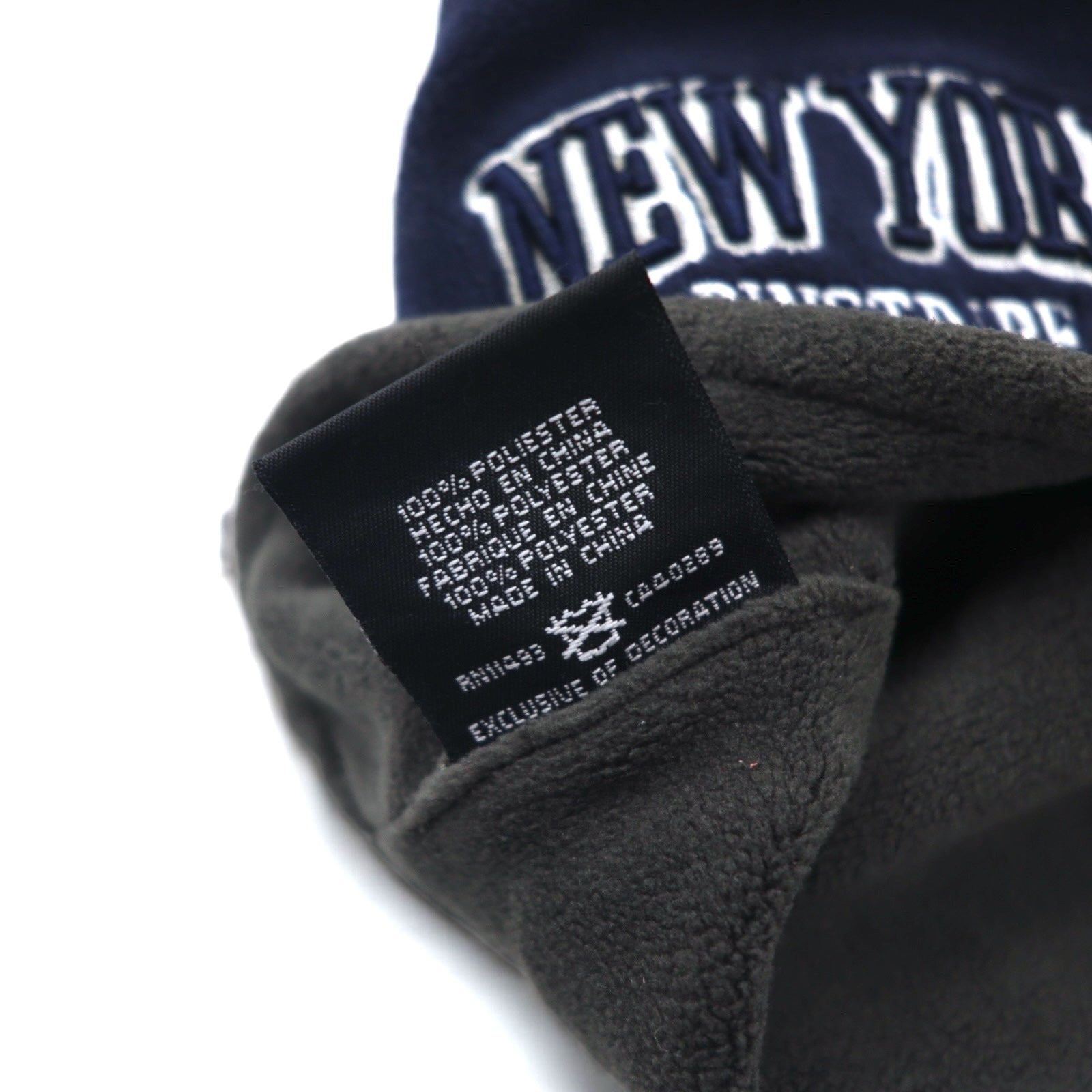 NEW ERA Berretto in pile reversibile FREE blu navy grigio poliestere NEW YORK PINSTRIPE BOWL Yankees