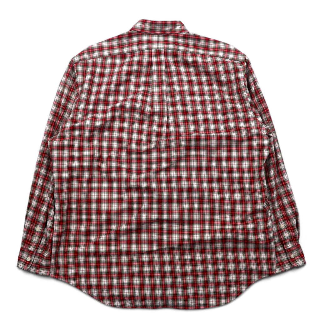 Ralph Lauren anni '90 camicia button-down L rossa a quadri BLAIRE con ricamo piccolo pony