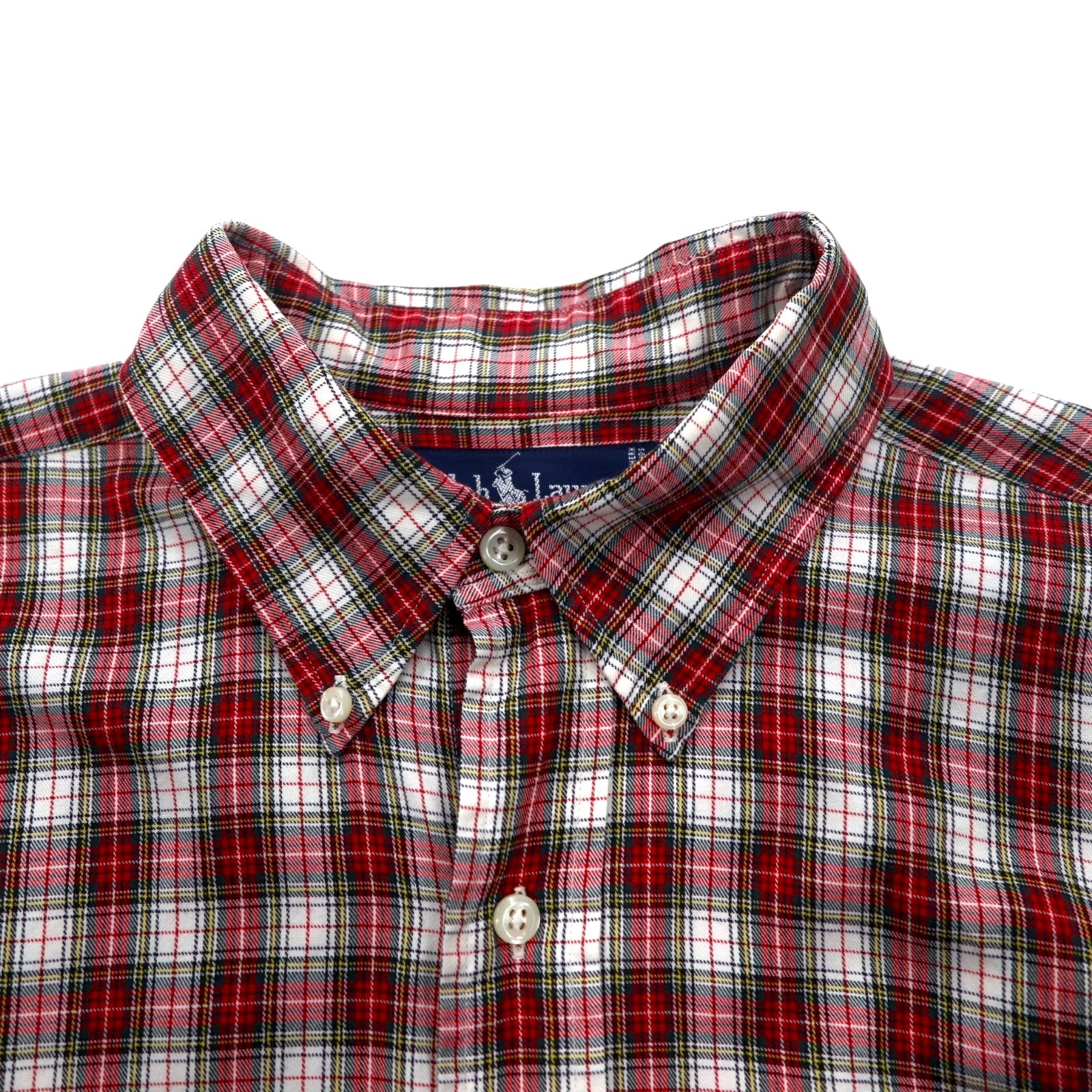 Ralph Lauren anni '90 camicia button-down L rossa a quadri BLAIRE con ricamo piccolo pony