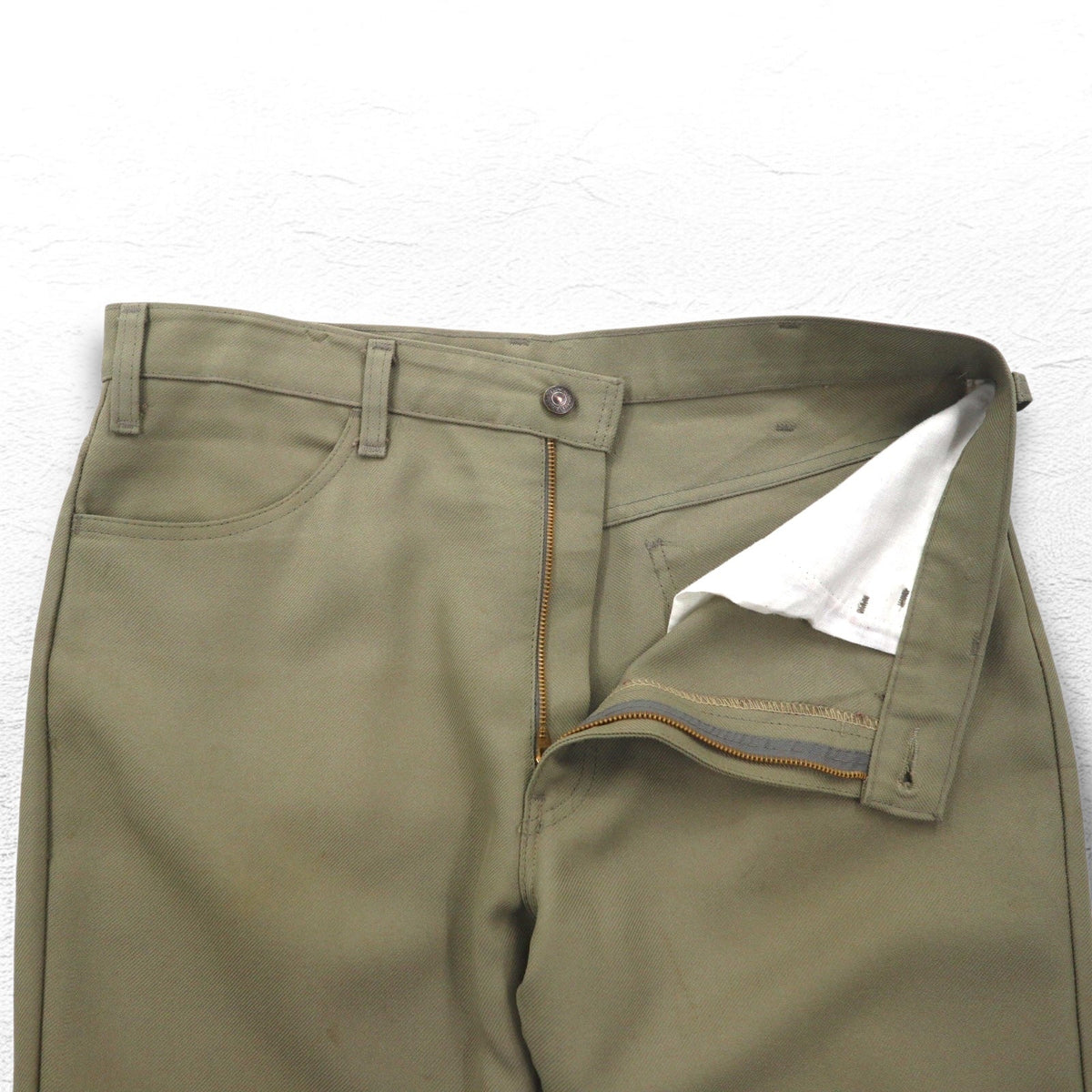Levi's anni '80 Made in USA Sta-Prest Chino Pant L Beige 42TALON zip Tab nero Bottoni 520 10517 6123