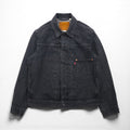 Levi's PREMIUM 1stタイプ ビッグE デニムジャケット Gジャン M ブラック TYPE1 TRUCKER JACKET シンチバック ビッグサイズ ダブルプリーツ RELAXED A3174-0000