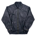 Bomber jacket vintage in pelle patchwork, giacca in pelle patchwork, XL, nero