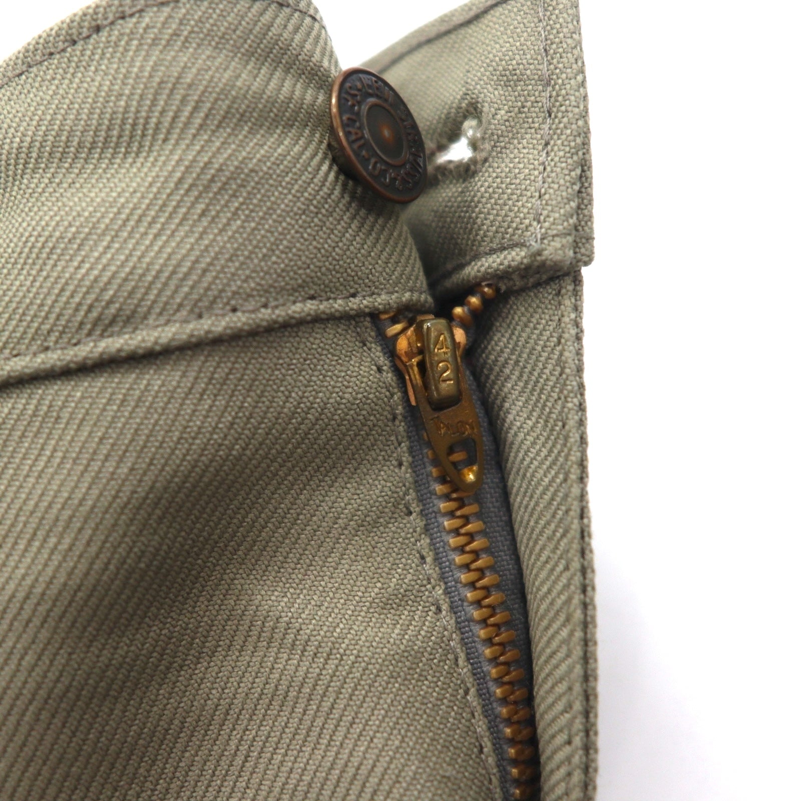 Levi's 80年代 USA製 スタプレ チノパンツ L ベージュ 42TALONジップ 黒タブ ボタン裏520 10517 6123