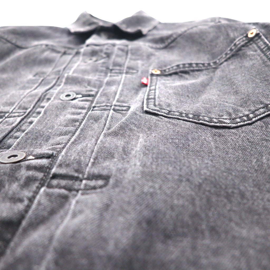 Levi's PREMIUM 1stタイプ ビッグE デニムジャケット Gジャン M ブラック TYPE1 TRUCKER JACKET シンチバック ビッグサイズ ダブルプリーツ RELAXED A3174-0000