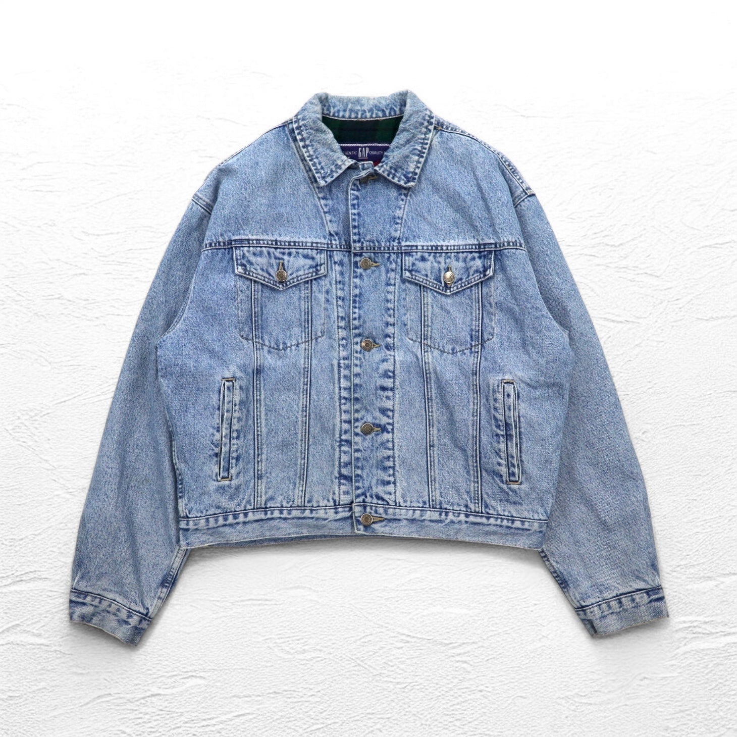 GAP Anni '90 Giacca in denim Old Gap Giubbotto in jeans M Indigo Blu Fodera in coperta
