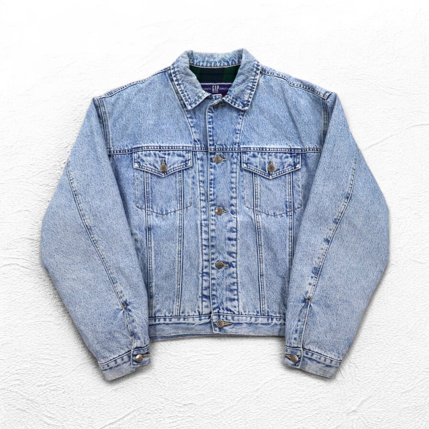 GAP Anni '90 Giacca in denim Old Gap Giubbotto in jeans M Indigo Blu Fodera in coperta