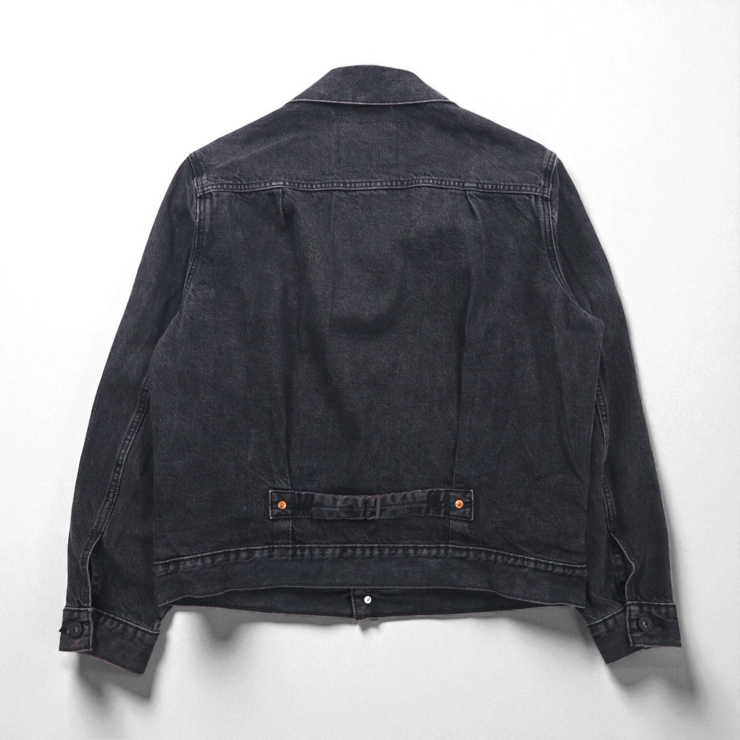 Levi's PREMIUM 1stタイプ ビッグE デニムジャケット Gジャン M ブラック TYPE1 TRUCKER JACKET シンチバック ビッグサイズ ダブルプリーツ RELAXED A3174-0000