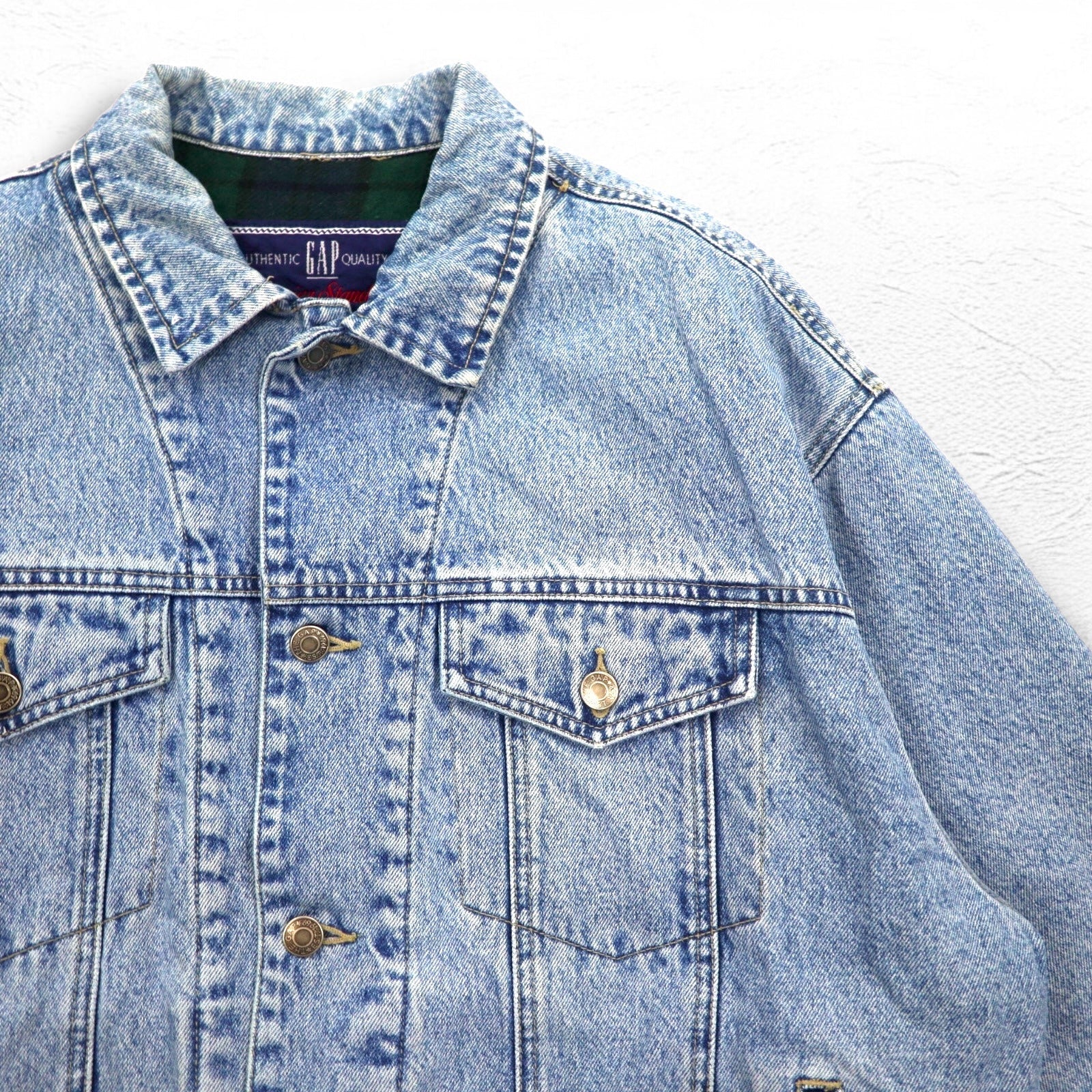 GAP Anni '90 Giacca in denim Old Gap Giubbotto in jeans M Indigo Blu Fodera in coperta