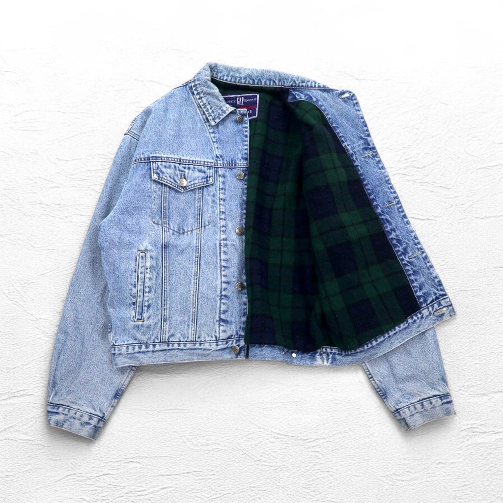 GAP Anni '90 Giacca in denim Old Gap Giubbotto in jeans M Indigo Blu Fodera in coperta