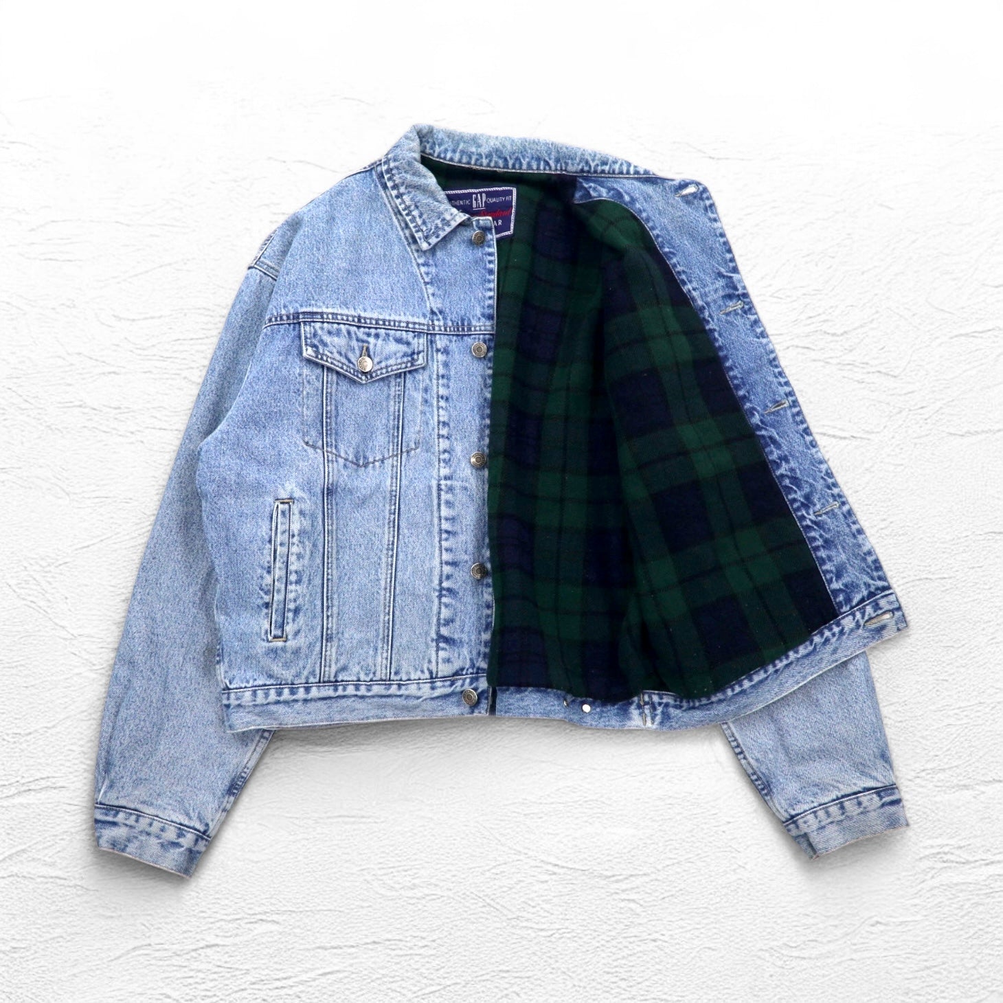 GAP Anni '90 Giacca in denim Old Gap Giubbotto in jeans M Indigo Blu Fodera in coperta
