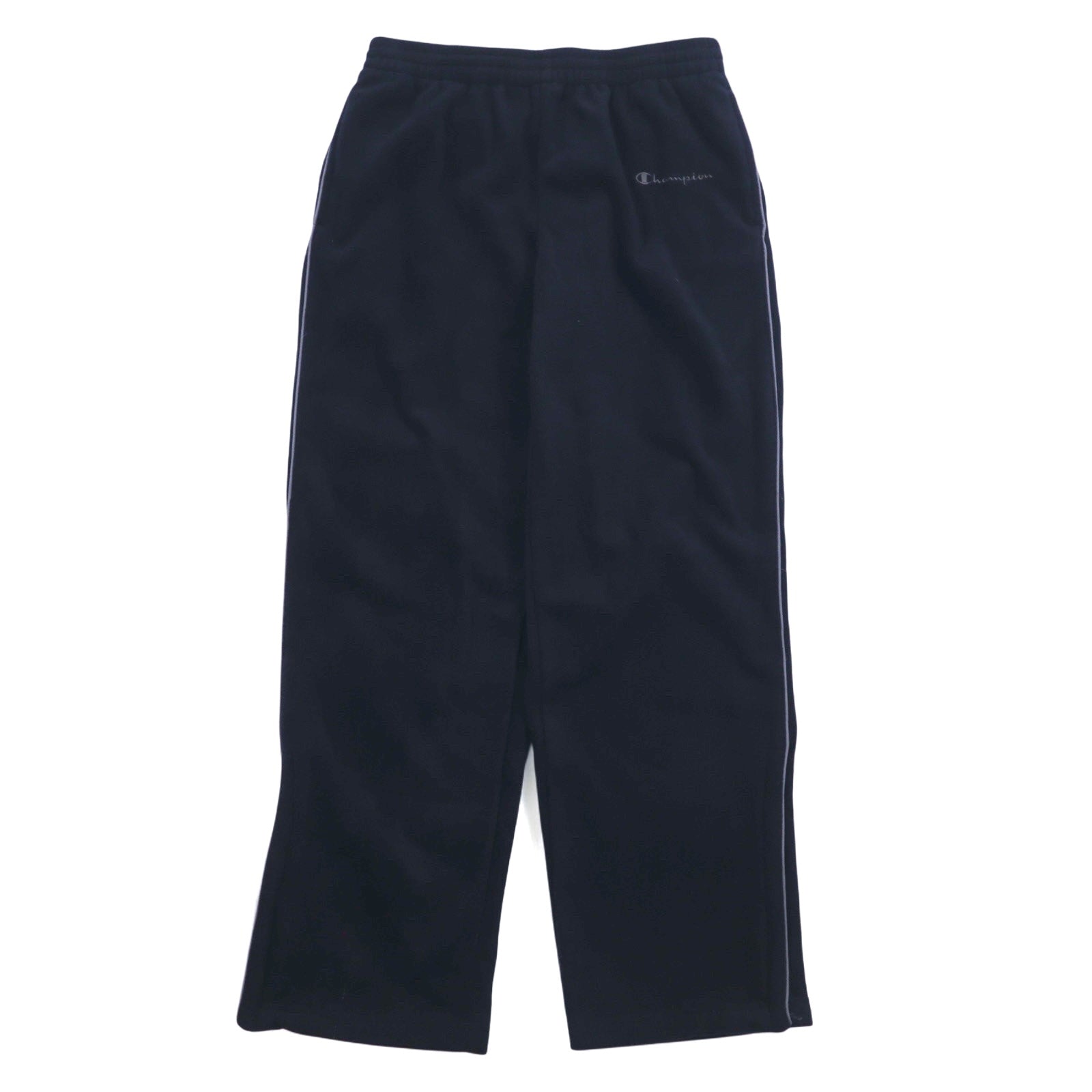 Champion Pantaloni della tuta in pile M Blu scuro Strisce laterali Logo ricamato a punto singolo Bar tag