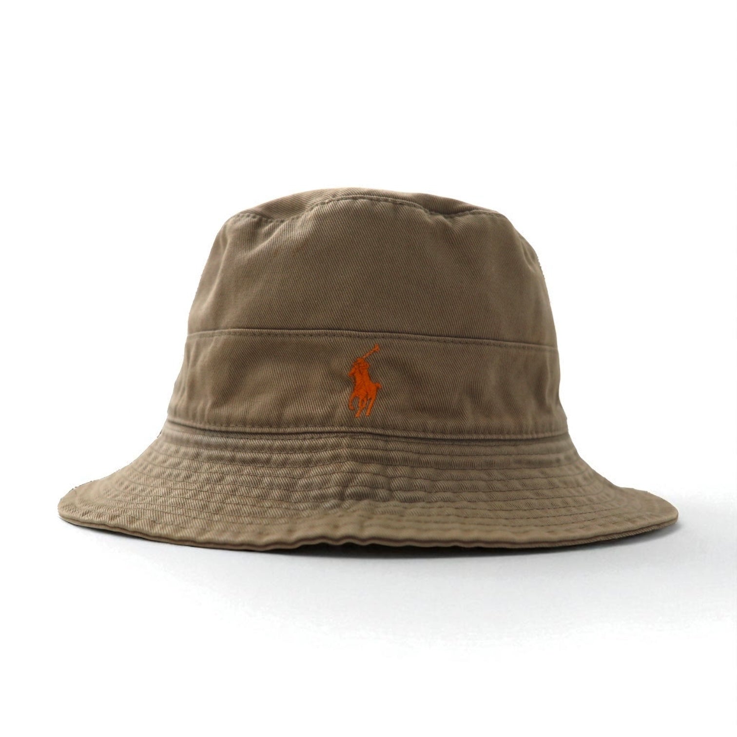 Polo by Ralph Lauren anni '90 cappello a secchiello taglia M beige cotone con ricamo piccolo pony