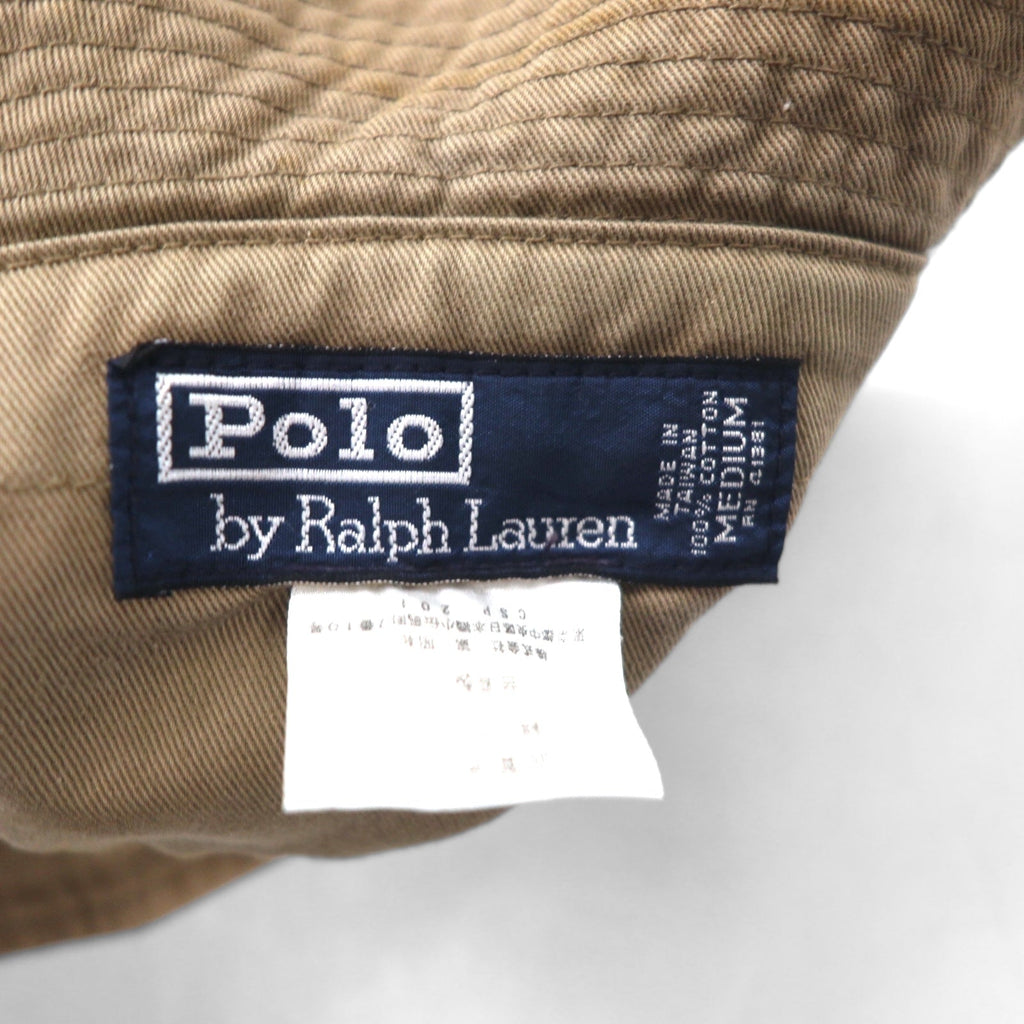 Polo by Ralph Lauren anni '90 cappello a secchiello taglia M beige cotone con ricamo piccolo pony