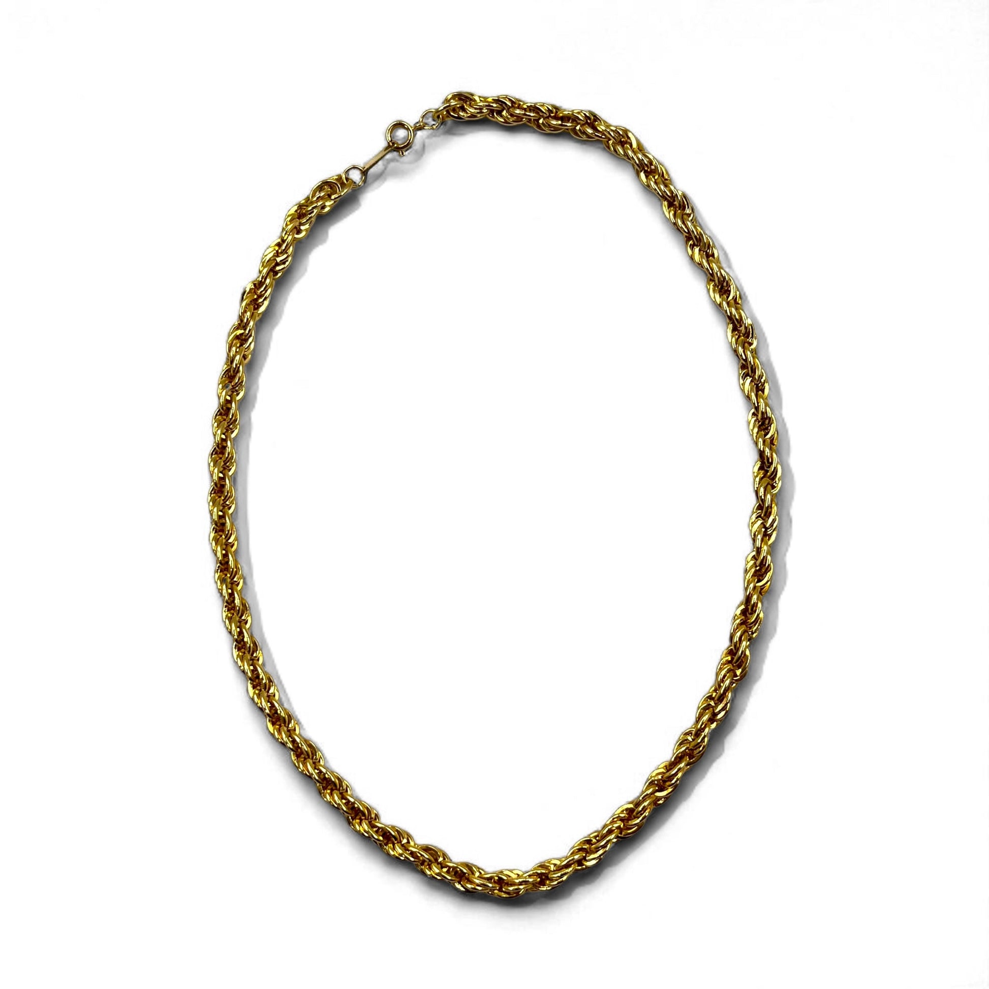 Vintage Gold Plated Necklace, made in Italy, Twist Chain Necklace 18KGP Gold