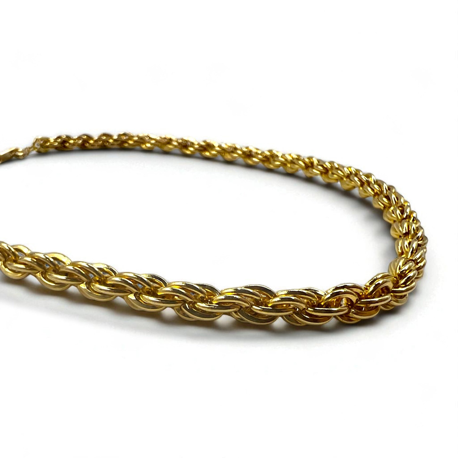 Vintage Gold Plated Necklace, made in Italy, Twist Chain Necklace 18KGP Gold