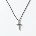 Collana in argento vintage con croce, arabesco, argento 925