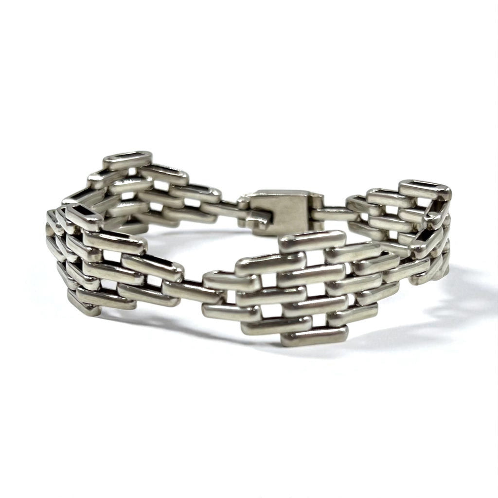 Vintage Mexican Jewelry Bracciale Modernista Messicano in Argento 925 Modernista