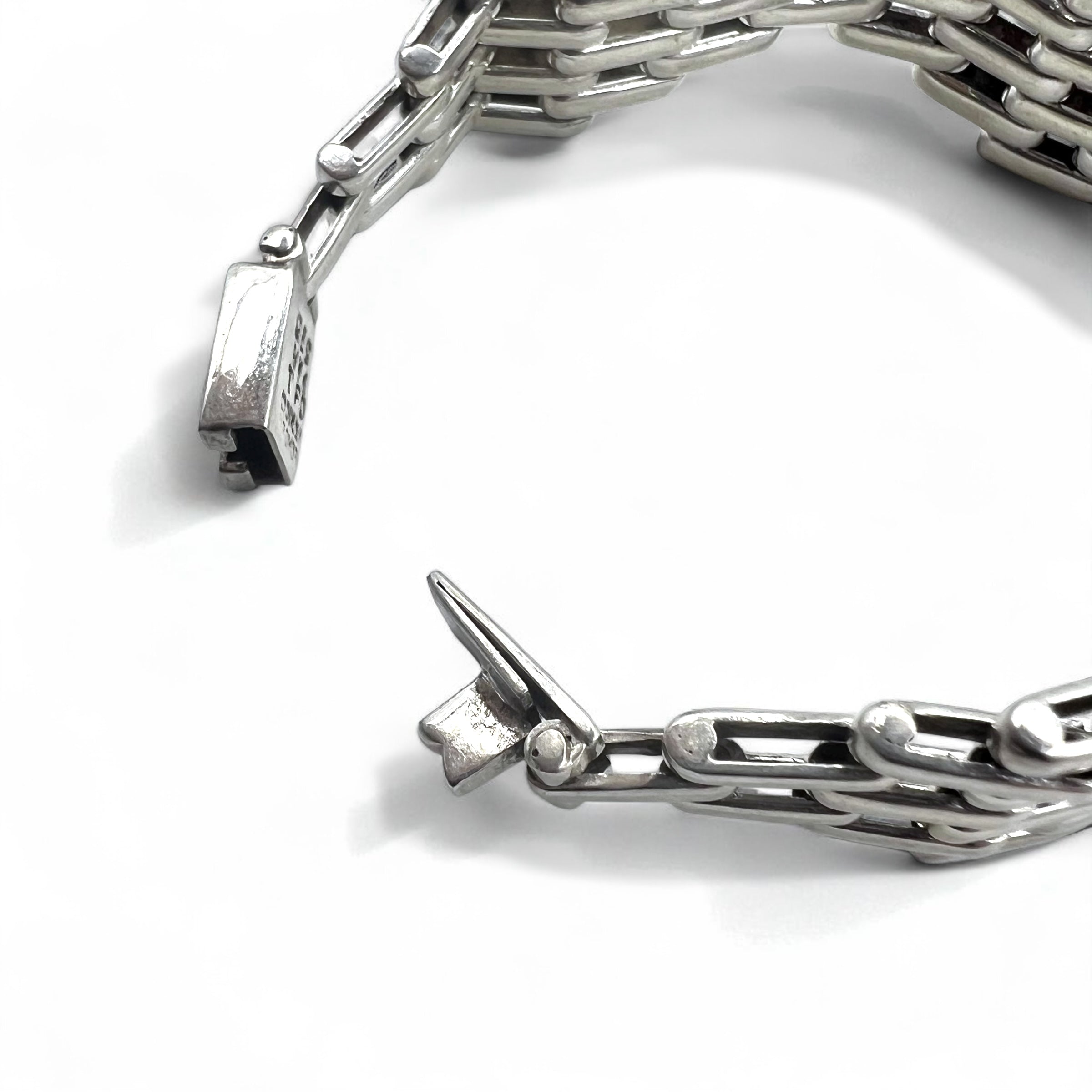 Vintage Mexican Jewelry Bracciale Modernista Messicano in Argento 925 Modernista