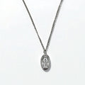 Collana vintage con medaglia della Vergine Maria in argento, catena a maglie forzate in argento 925, ovale, Italia