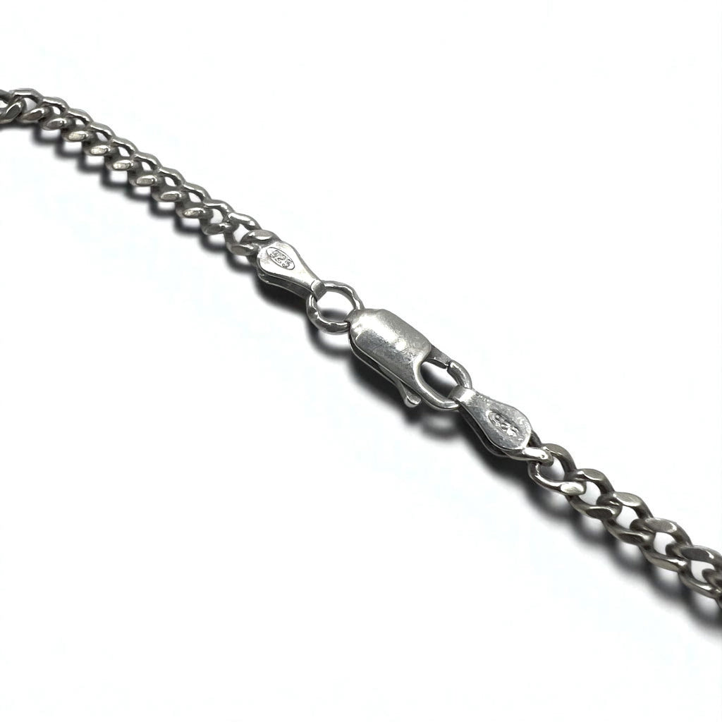 Collana vintage con medaglia della Vergine Maria in argento, catena a maglie forzate in argento 925, ovale, Italia