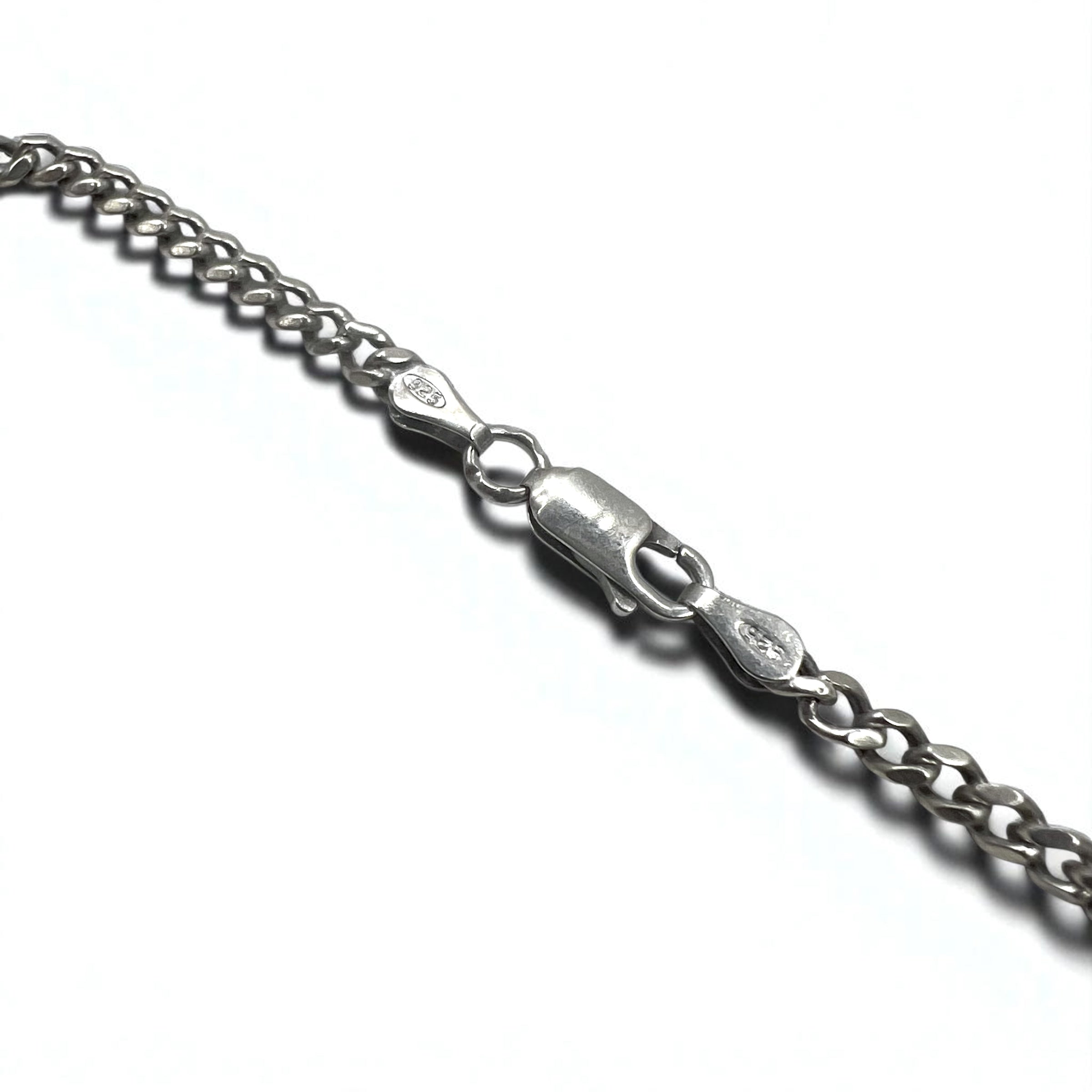 Collana vintage con medaglia della Vergine Maria in argento, catena a maglie forzate in argento 925, ovale, Italia