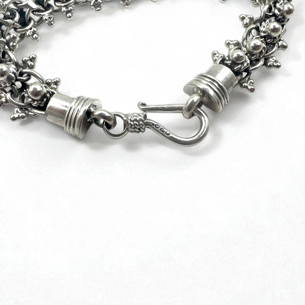 Vintage Silver Bracelet DNA スパイク チェーン ブレスレット シルバー 925 フック