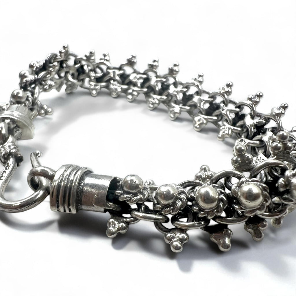 Vintage Silver Bracelet DNA スパイク チェーン ブレスレット シルバー 925 フック
