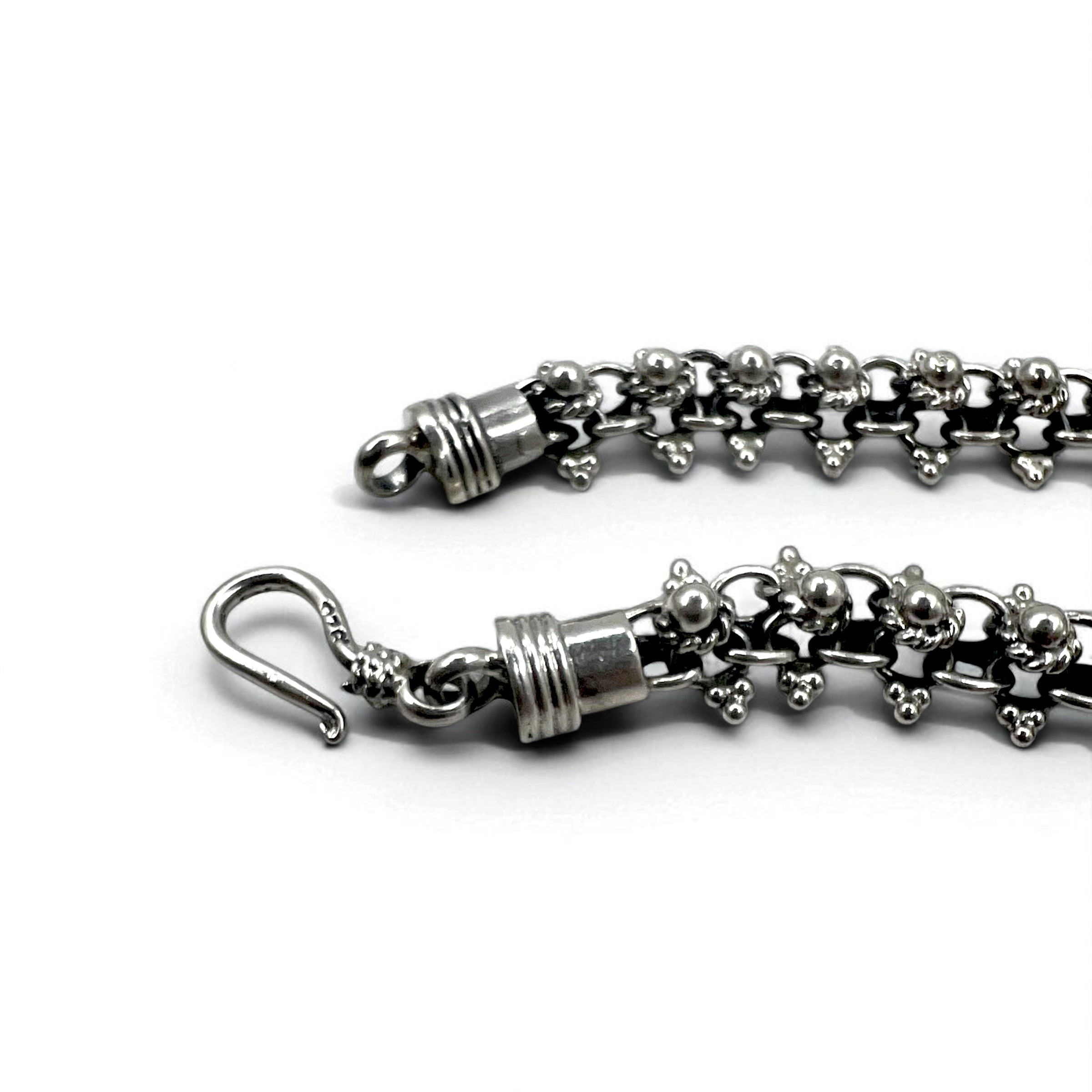 Vintage Silver Bracelet DNA スパイク チェーン ブレスレット シルバー 925 フック