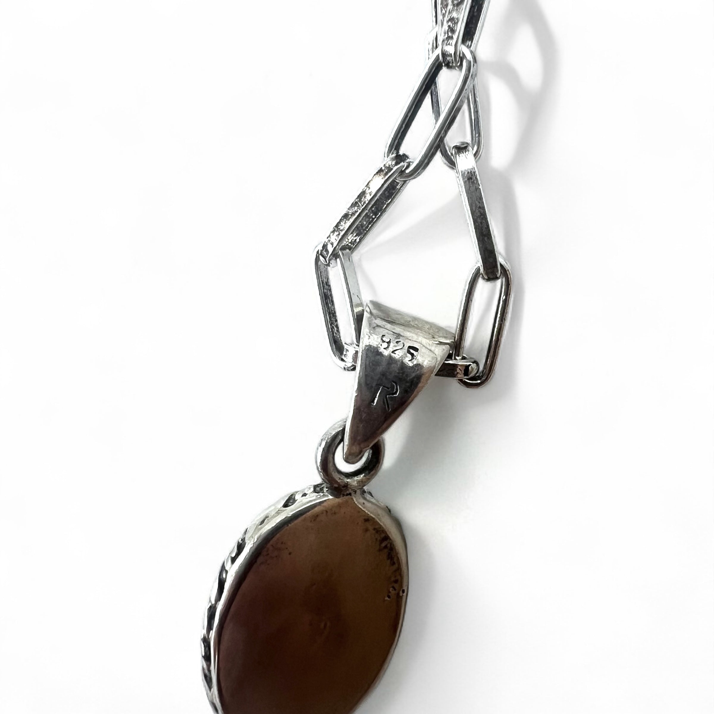 Collana vintage in argento con onice nero, gioielli indiani, onice nero, catena Hopi, ciondolo in argento 925, marchio R