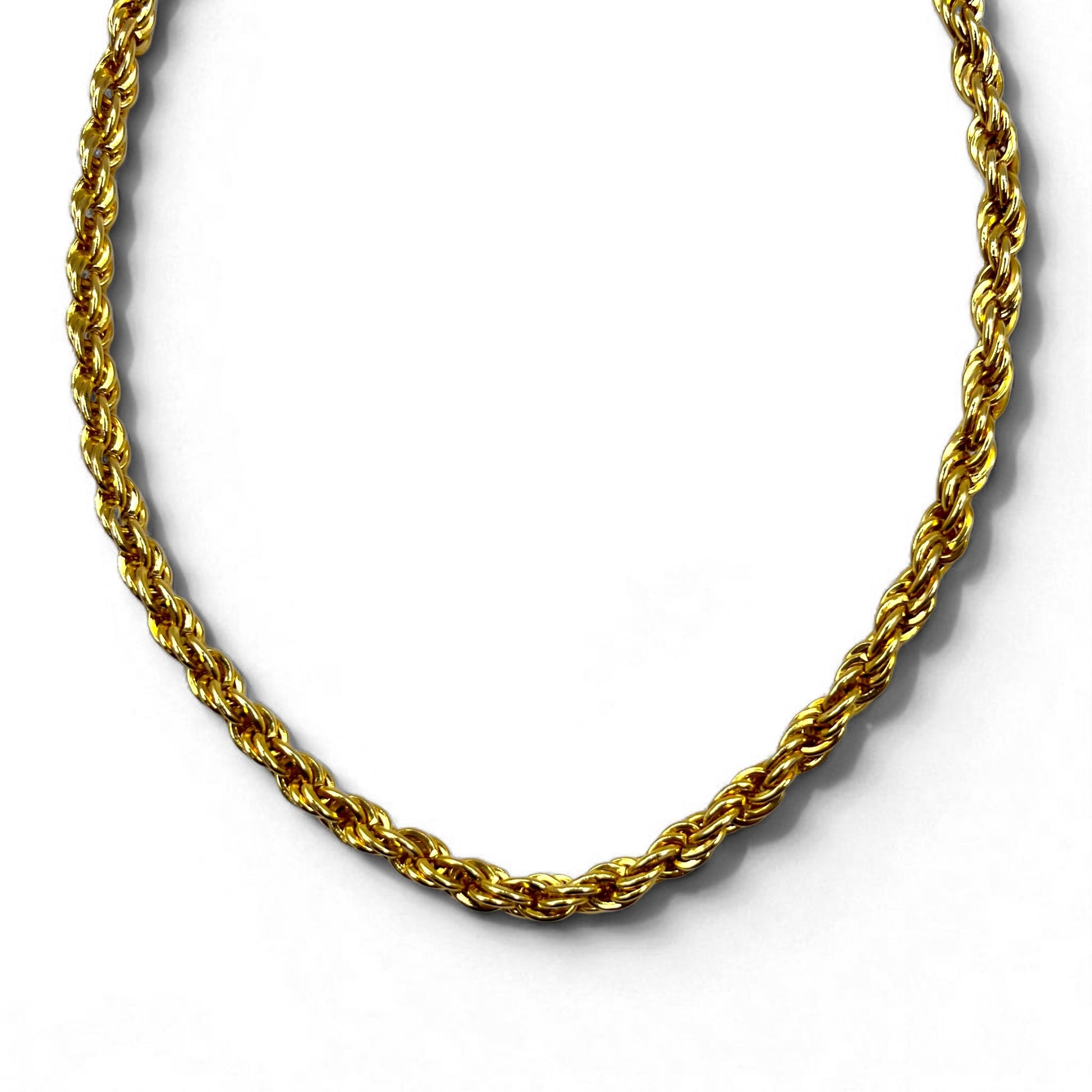 Vintage Gold Plated Necklace, made in Italy, Twist Chain Necklace 18KGP Gold