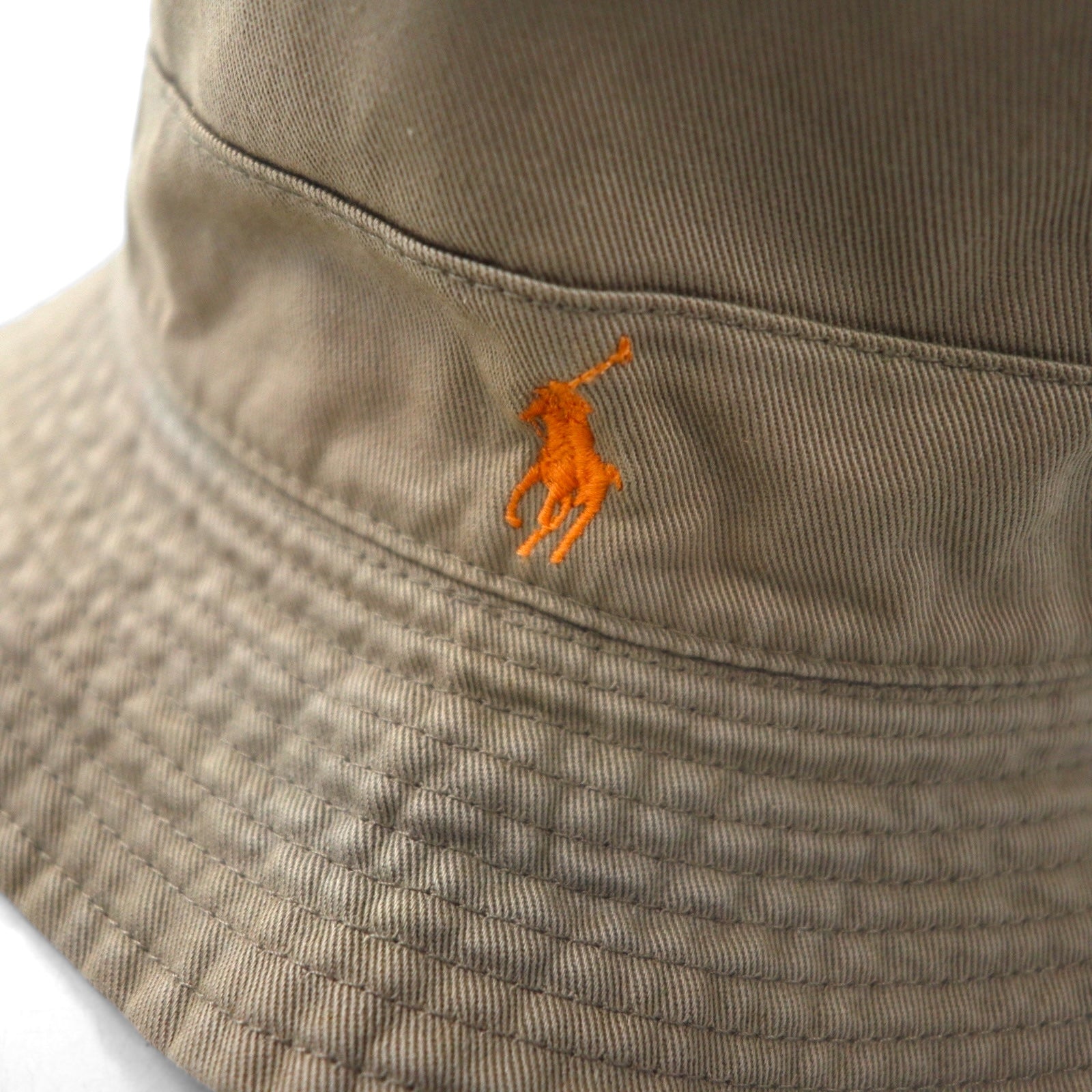 Polo by Ralph Lauren anni '90 cappello a secchiello taglia M beige cotone con ricamo piccolo pony