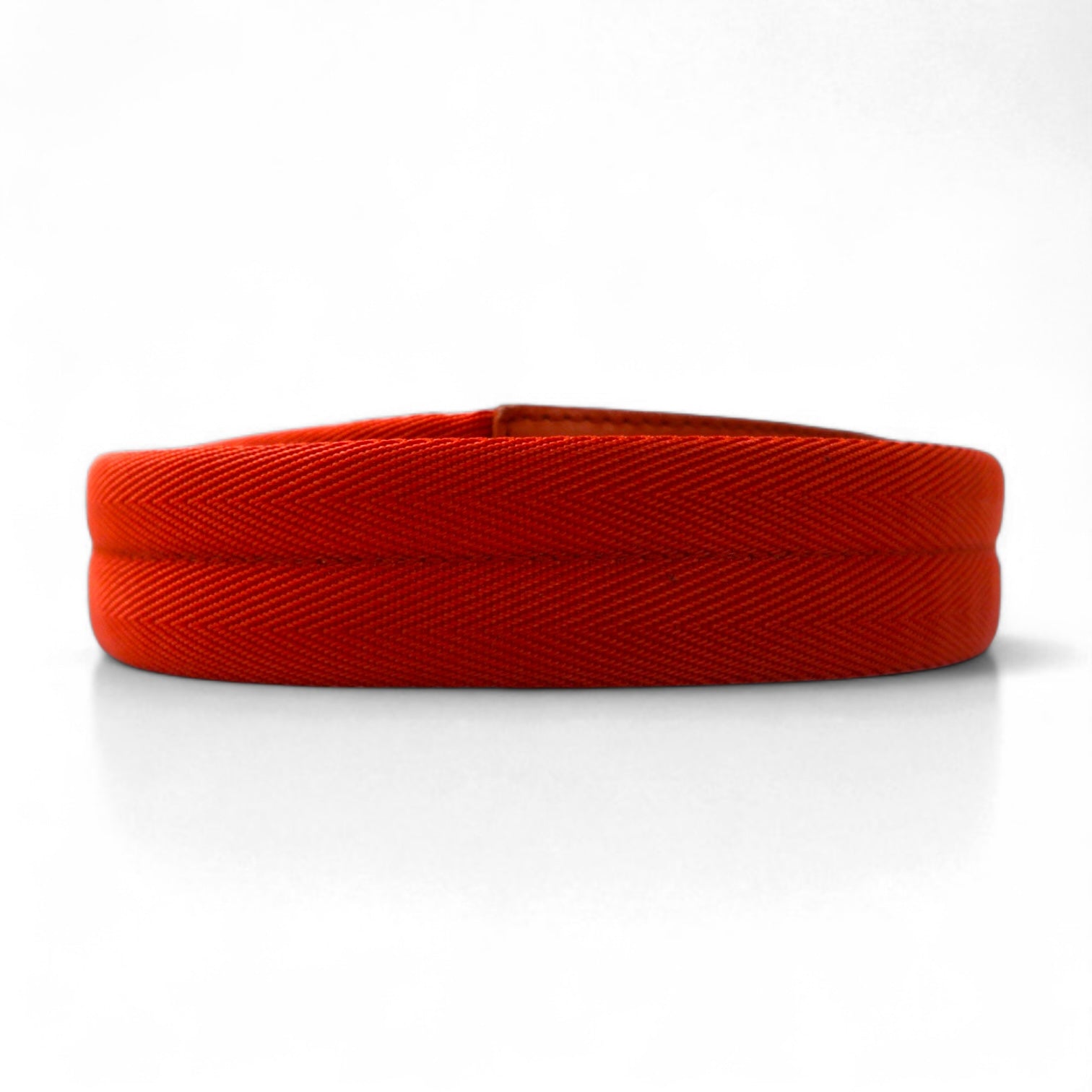 PRADA Cintura in tela di nylon LOGO LOOP UTILITY BELT 38/95 arancione con inserti in pelle 4C2855 Made in Italy