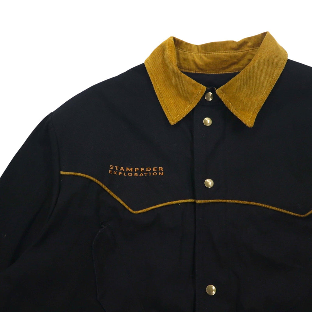 CCJ Canada Drifter Coat Anatra Western Jacket L Nero Collo in velluto a coste Coulisse