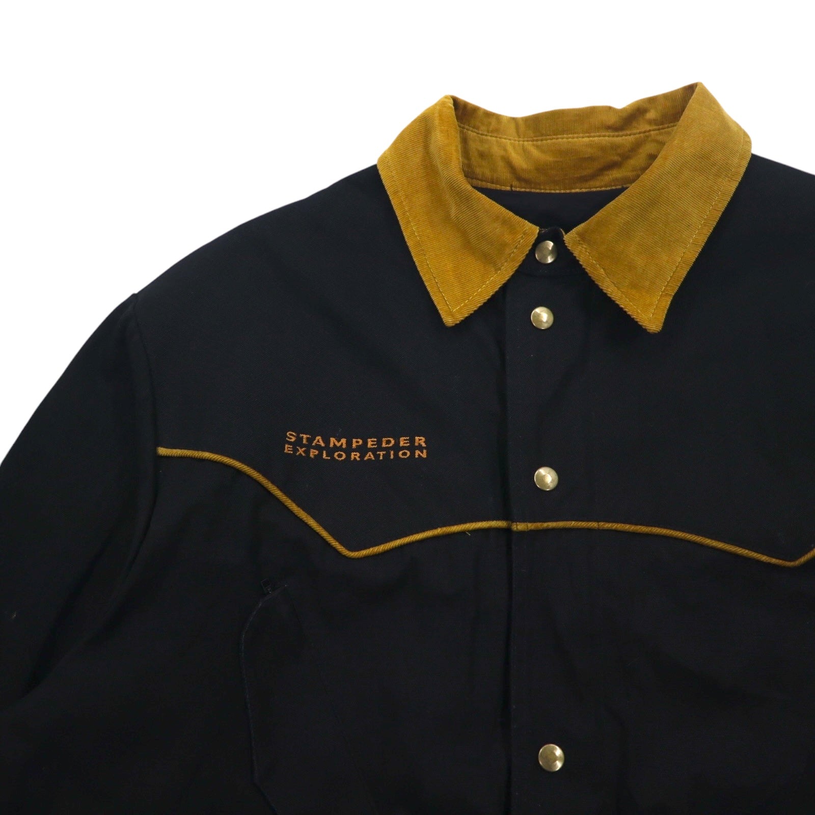 CCJ Canada Drifter Coat Anatra Western Jacket L Nero Collo in velluto a coste Coulisse