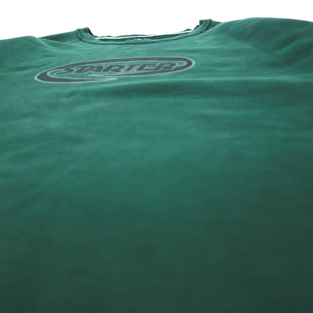 STARTER USA 90s felpa consumata XL verde cotone oversize stampa logo