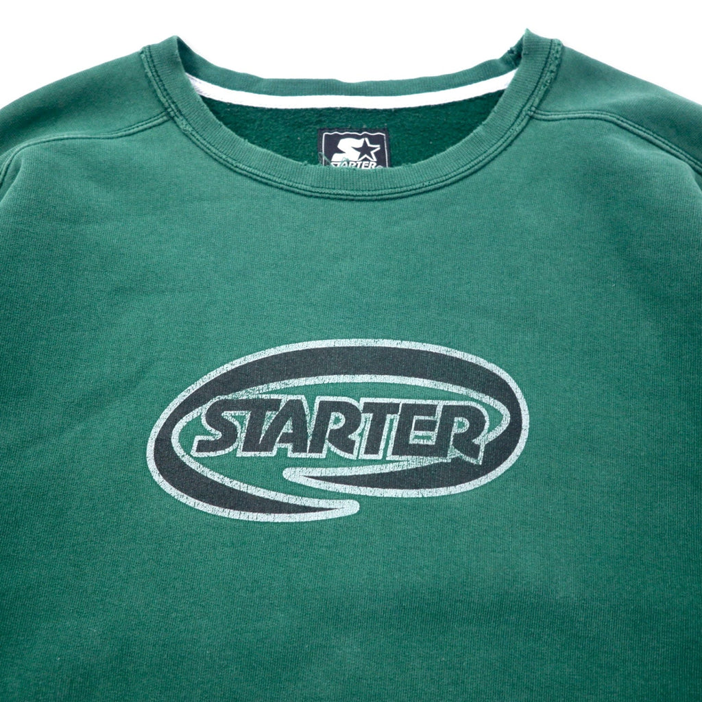 STARTER USA 90s felpa consumata XL verde cotone oversize stampa logo