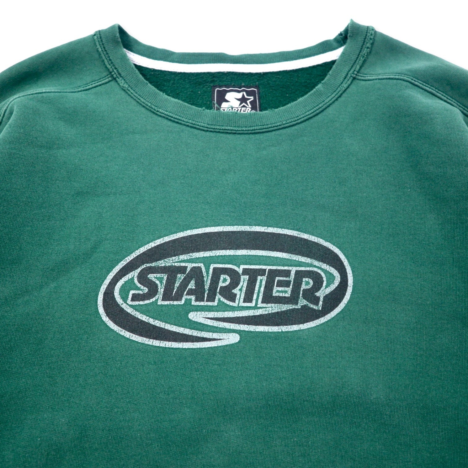 STARTER USA 90s felpa consumata XL verde cotone oversize stampa logo