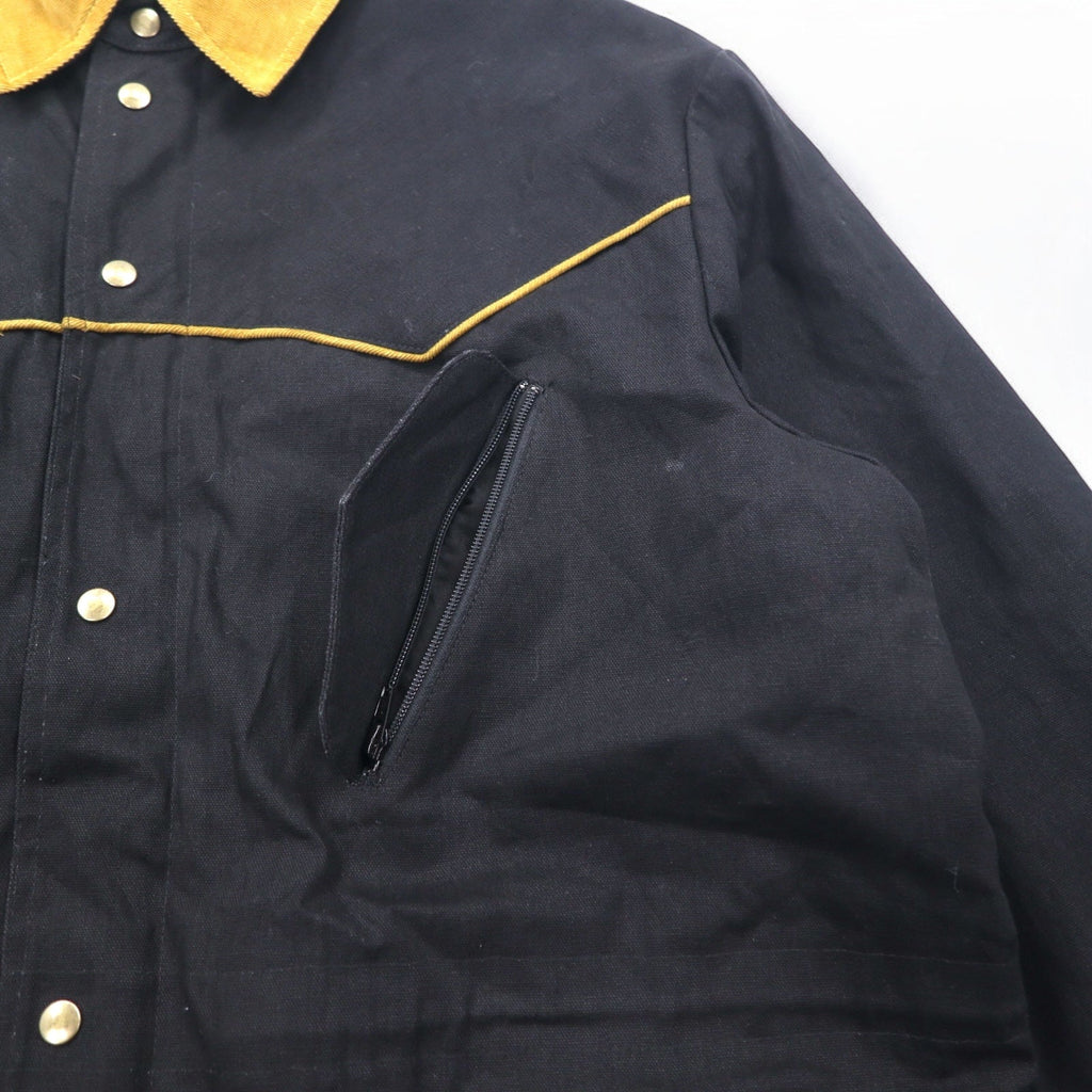 CCJ Canada Drifter Coat Anatra Western Jacket L Nero Collo in velluto a coste Coulisse